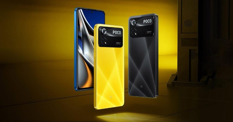 Características y especificaciones técnicas del Poco X4 Pro en color amarillo