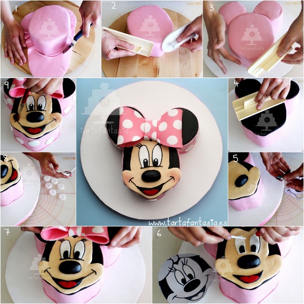 How to make a Minnie Mouse cake step by step
