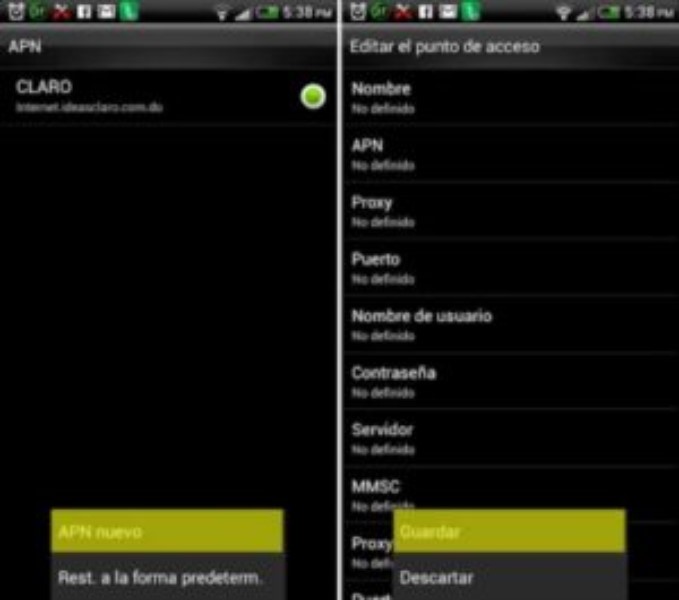 Konfigurasi APN untuk Vodafone di perangkat Android