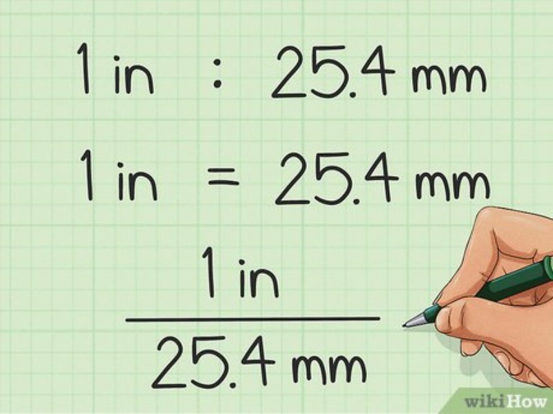 Formula per convertire i millimetri in pollici