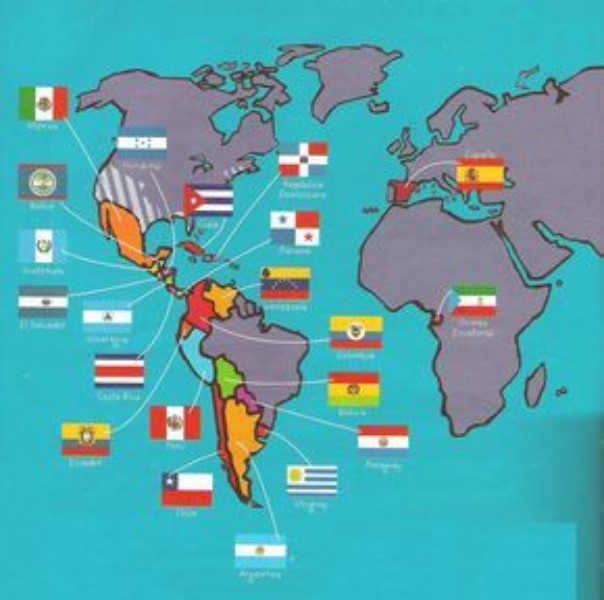 Los países de habla hispana representados en un wordle